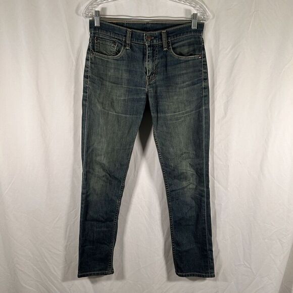 Levis 511 Jeans Men's 29x30 Medium Wash Distressed Pockets Button Zip Cotton Ble - Picture 1 of 11